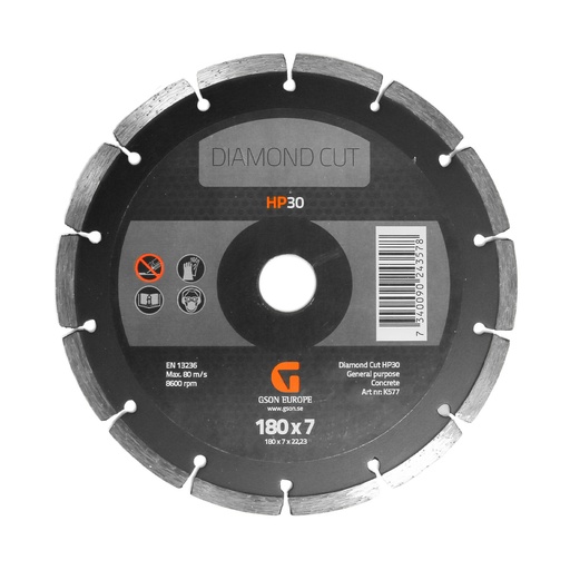 [K577] Diamond Cutting Disc HP30 180 x 7 x 22,23 mm