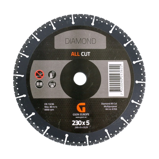 [K703] ALLCUT Diamond Cutting Disc 230x5,0x22,23 mm