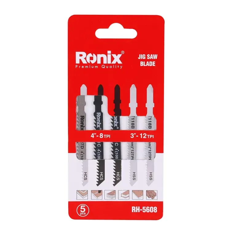 [RH-5608] Jigsaw Blade set (5pcs) T-SHANK MIXED