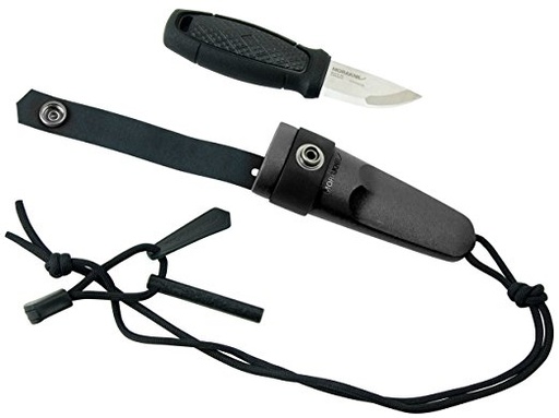 [12629] Morakniv® Eldris peilis ant kaklo, juodas, "Fire Starter" rinkinys