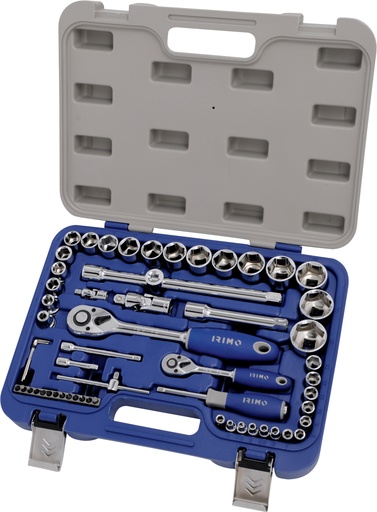 [129-58-4] Sockets 4-32mm and bits set 1/4" and 1/2" 58 pcs Irimo