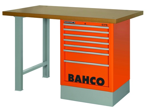 [1495K6CWB18TD] MDF top workbench 1800x750x40mm with side drawer toower orange tool trolley 1495K with 6 drawers