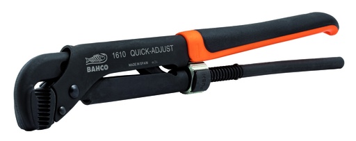 [1610] Quick-adjust pipe wrench 320mm max 1" with two component ERGO handles