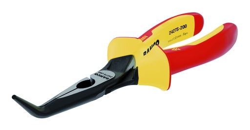 [2427_S-200] Insulated snipe nose pliers, bent tip 45º 200mm 1000V VDE