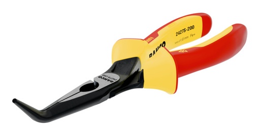 [2427S-160] Insulated snipe nose pliers, bent tip 45º 160mm 1000V VDE