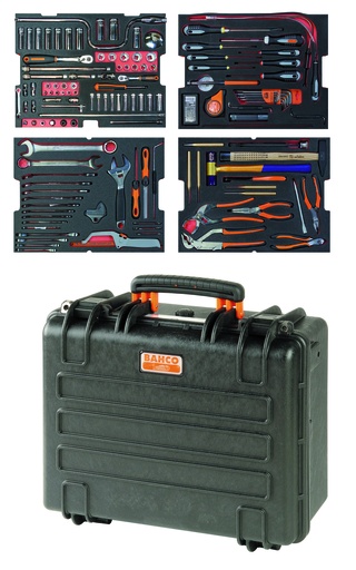 [4750RCHD01FF1] Aviation MRO mechanics tools in foam set 159 pcs in HD ridgid case 490x435x46mm 29L, inch sizes 1/4" and 3/8"