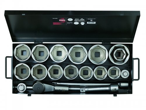 [9540MBL] Hexagon socket set 46-80mm 19 pcs 1" in metal case