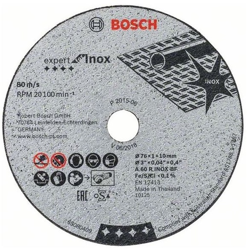 [BO2608601520] Cutting disc Bosch 76x1x10 mm, INOX - 5pcs