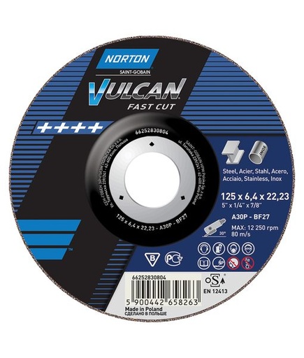 [NO66252925523] Lihvketas Norton Vulcan A30S 125x6.4x22.23 T27