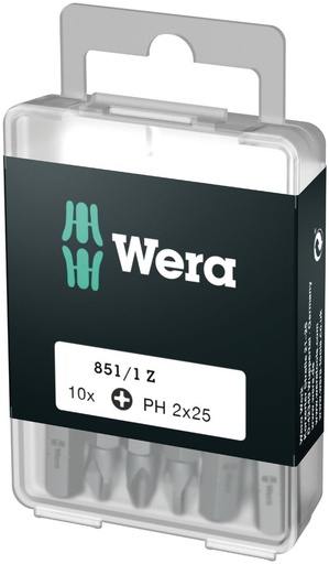 [WE05072400001] Wera 851/1 DIY-box Standard otsakud 10tk, PH 1 x 25mm